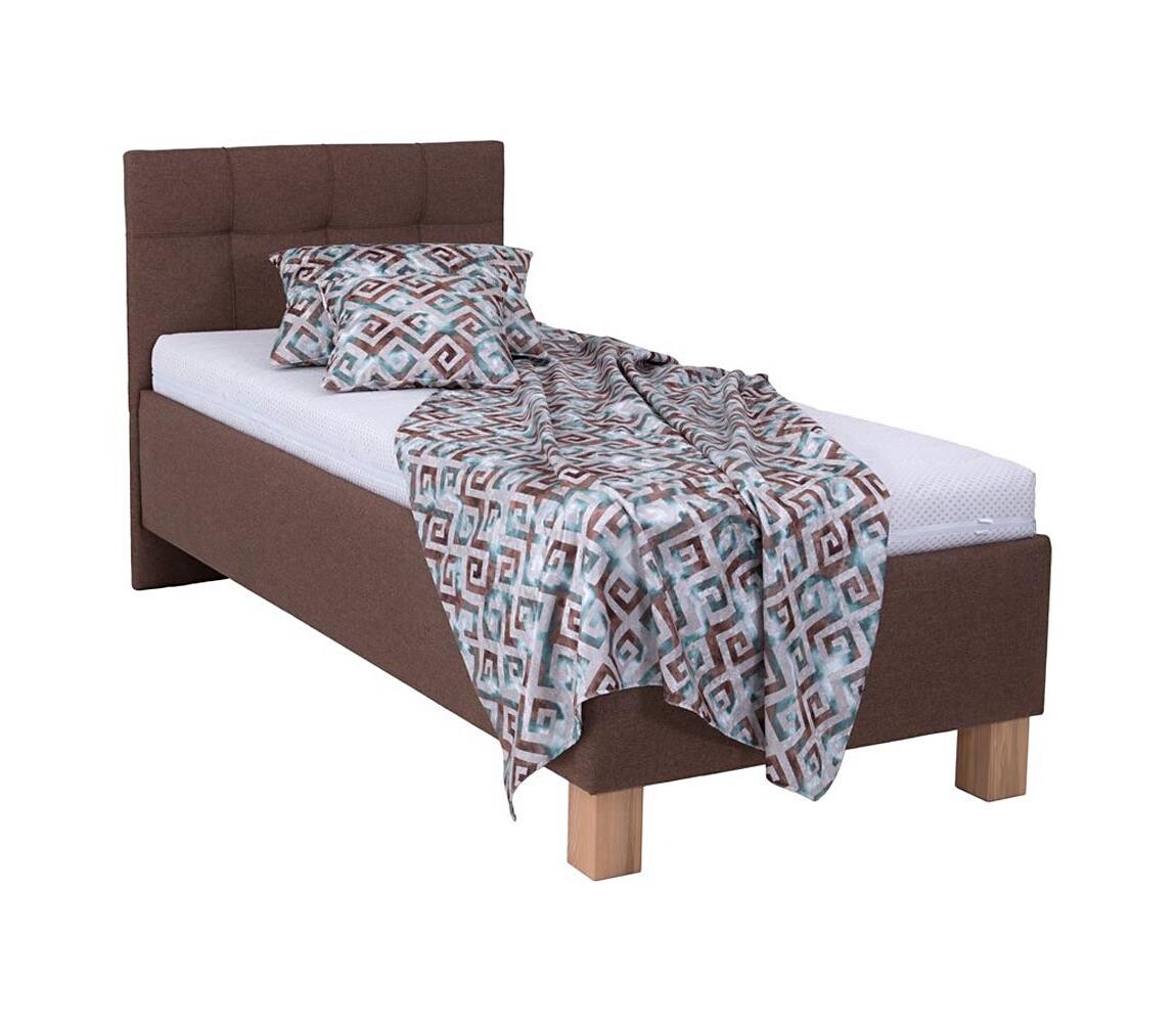 Čalouněná postel s úložným prostorem bez matrace MARIA ONE 90x200 cm hnědá 8590828933731