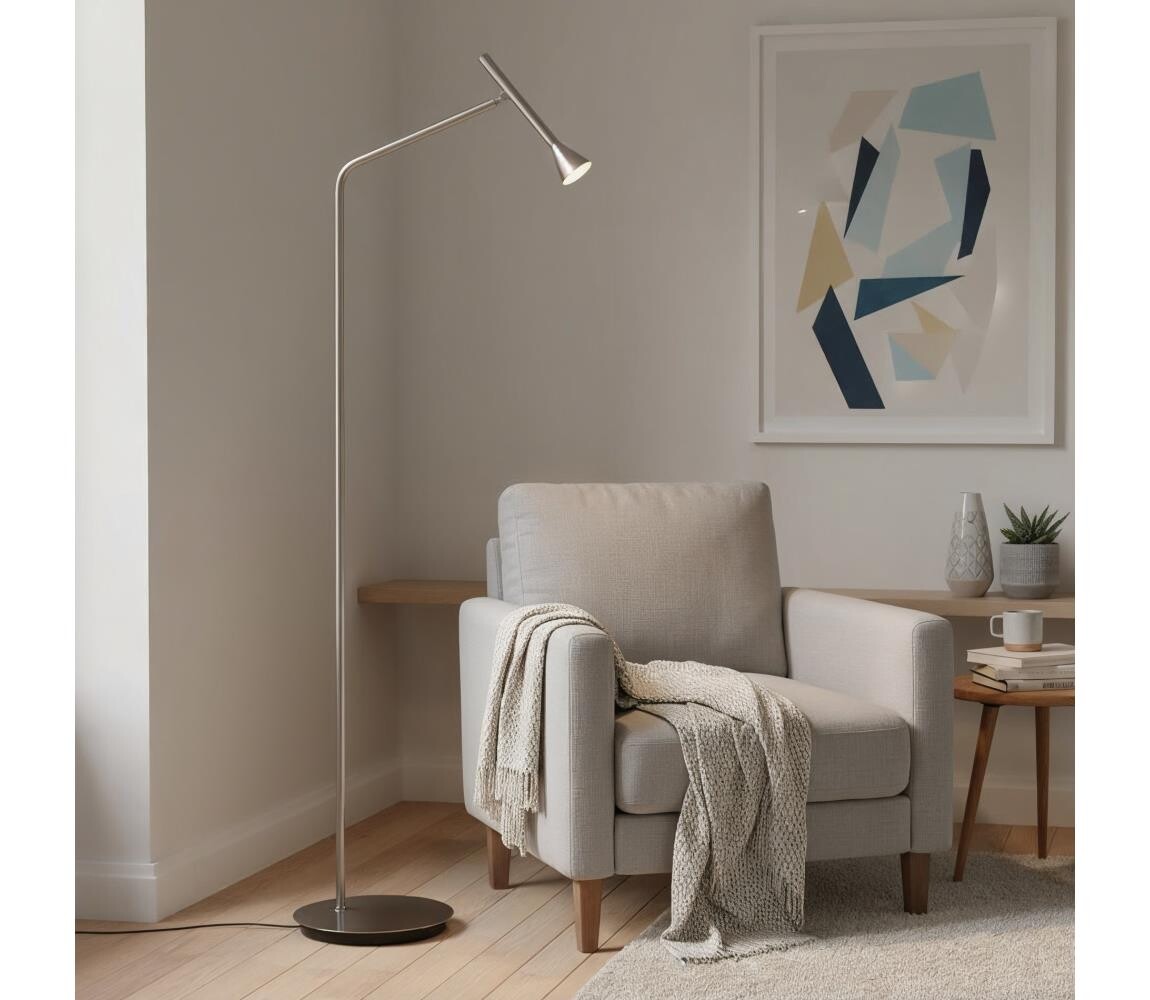 Ideal Lux - LED Stojací lampa DIESIS LED/4,5W/230V CRI 95 matný chrom 285337