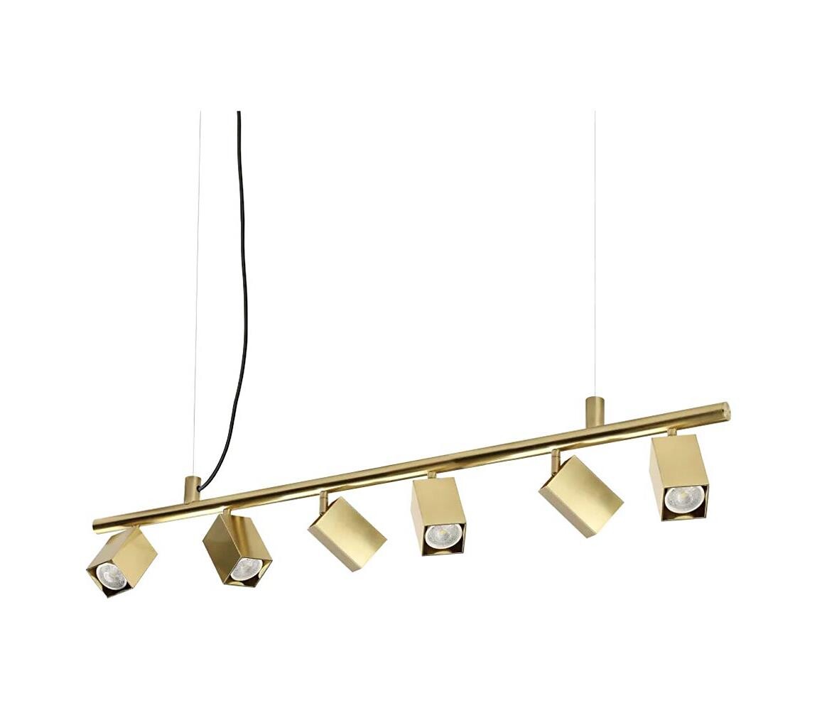 Ideal Lux - LED Lustr na lanku DYNAMITE 6xGU10/7W/230V CRI 90 mosaz 371429