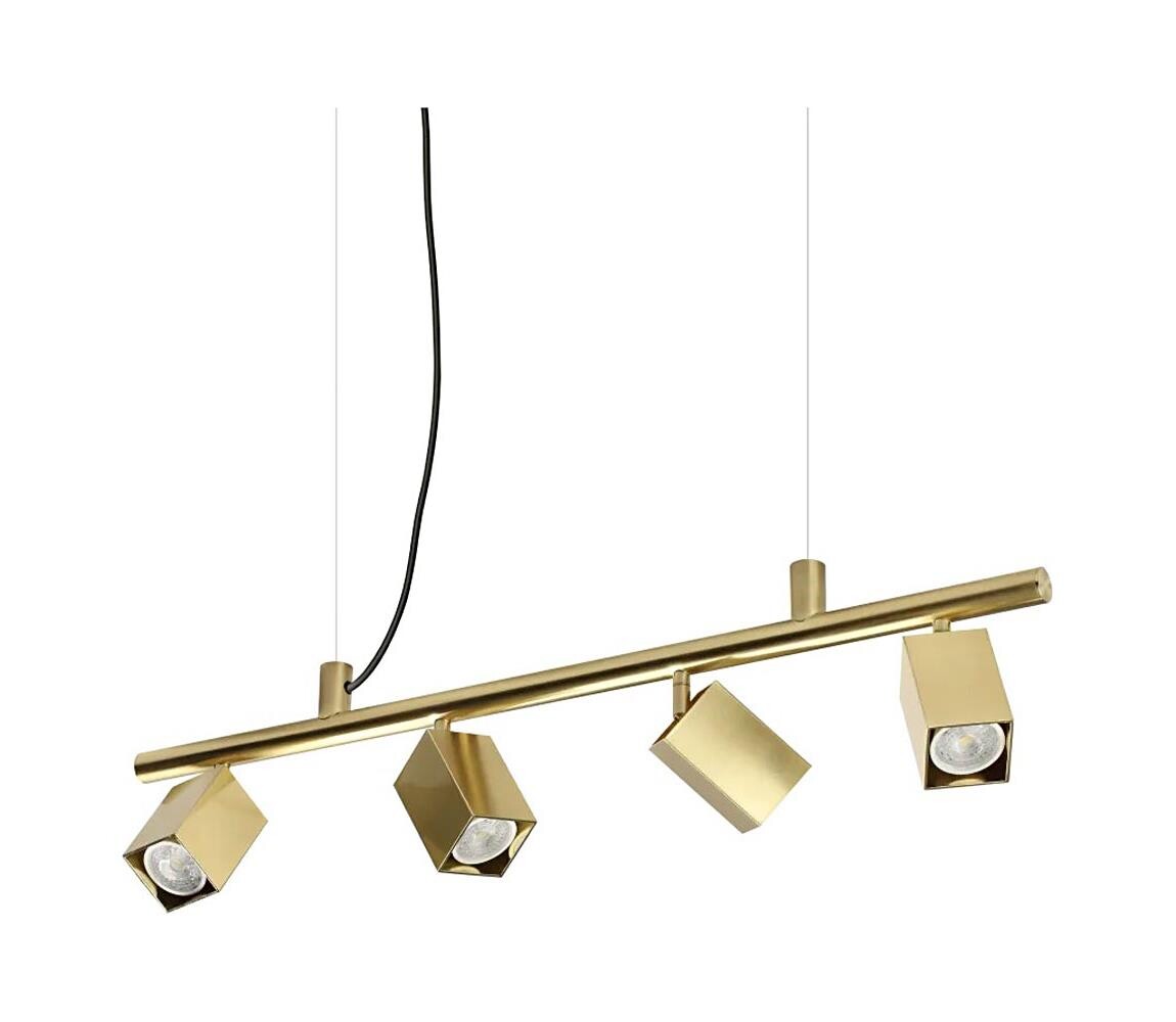 Ideal Lux - LED Lustr na lanku DYNAMITE 4xGU10/7W/230V CRI 90 mosaz 371399