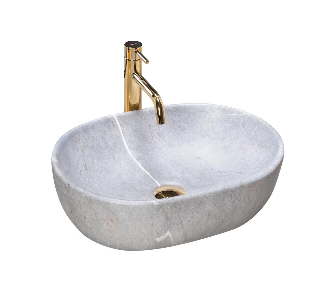 REA-U9889 - Umyvadlo na desku LARA 35x48,5 cm keramika/šedá/imitace kamene REA-U9889