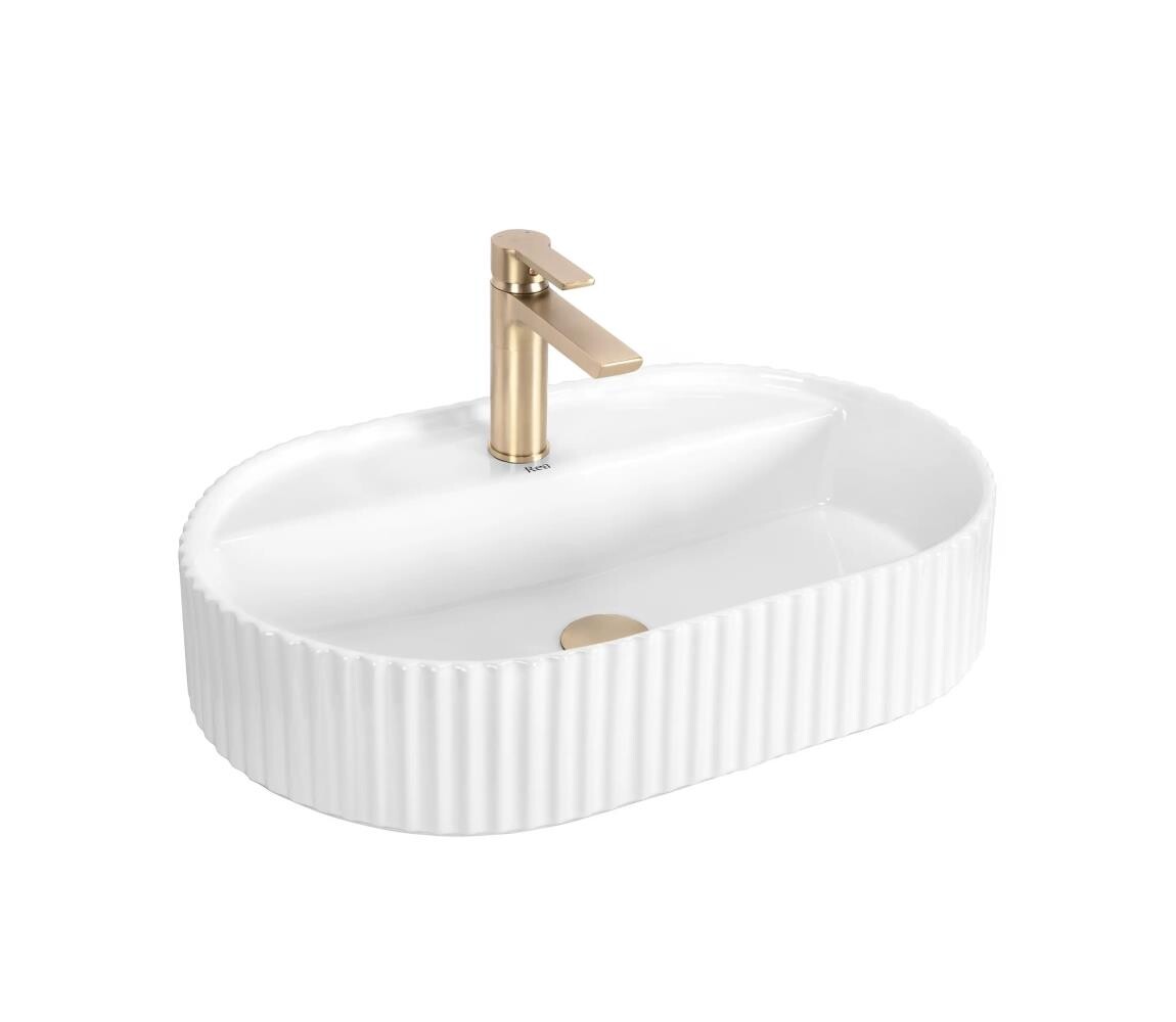 REA-U4002 - Umyvadlo na desku MARCELA 37x60 cm keramika/lesklá bílá REA-U4002