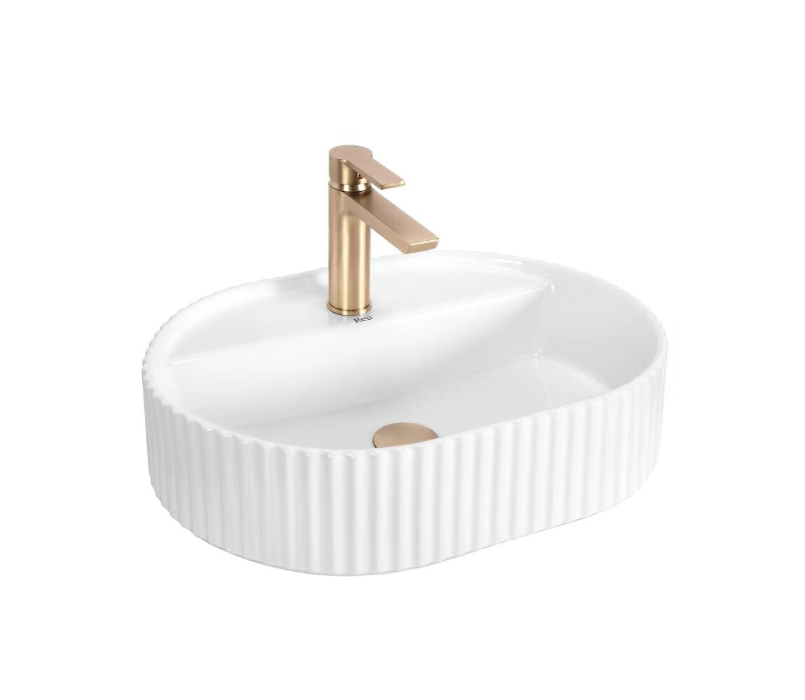 REA-U4003 - Umyvadlo na desku MARCELA 35,5x50 cm keramika/lesklá bílá REA-U4003