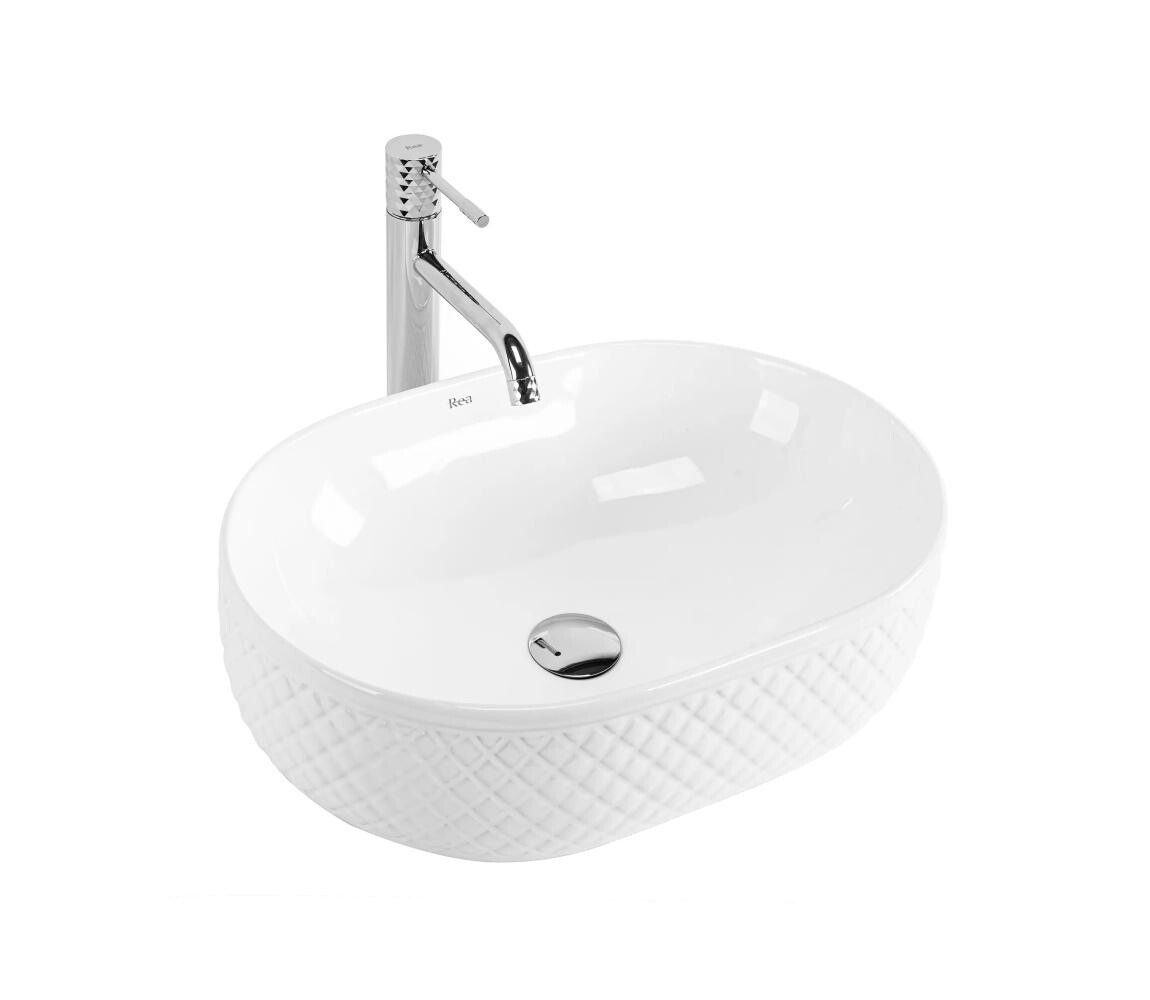 REA-U6366 - Umyvadlo na desku OKTAWIA 35,5x50 cm keramika/bílá REA-U6366