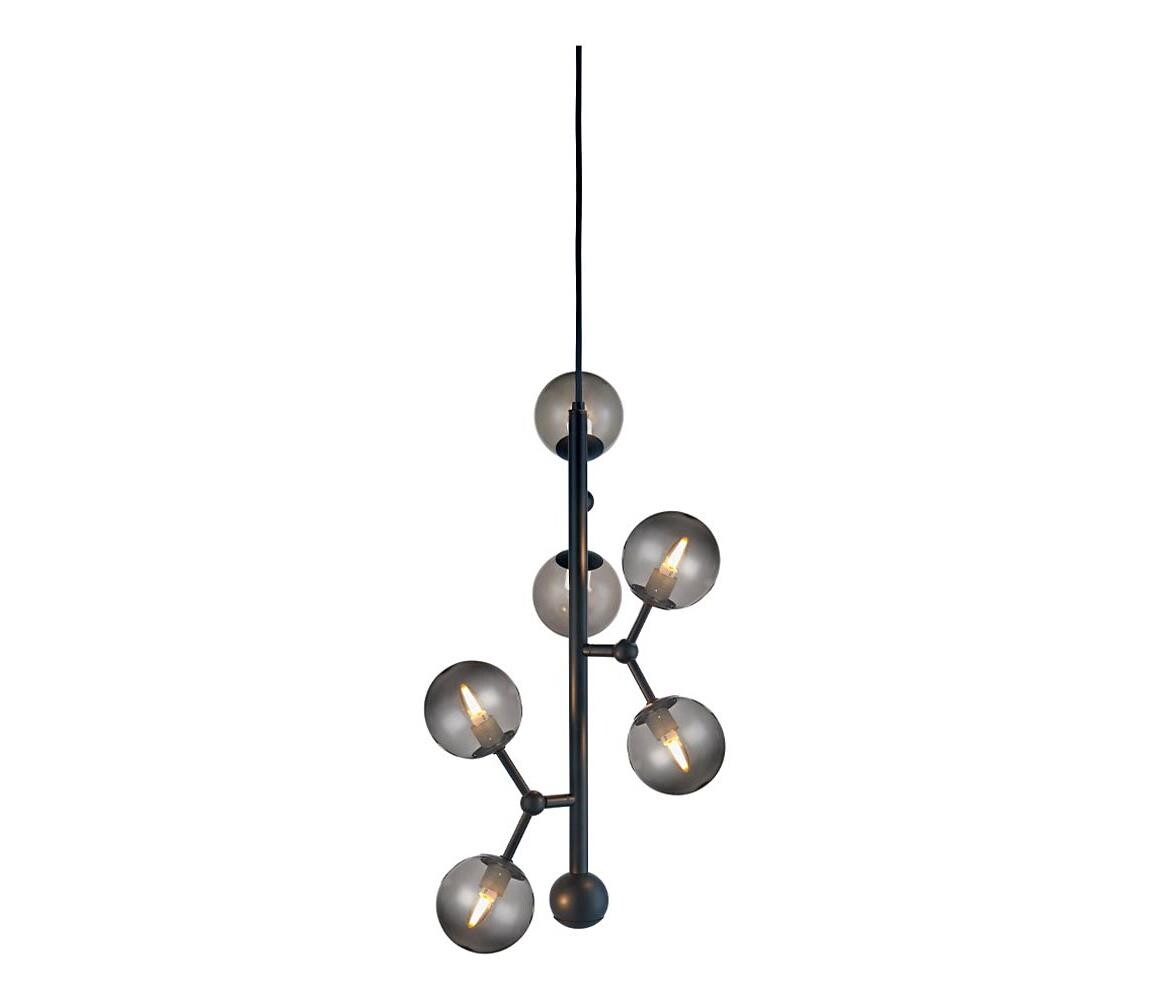 Halo Design 738854 - Lustr na lanku ATOM 6xG9/28W/230V pr. 30 cm černá/k. černá 738854