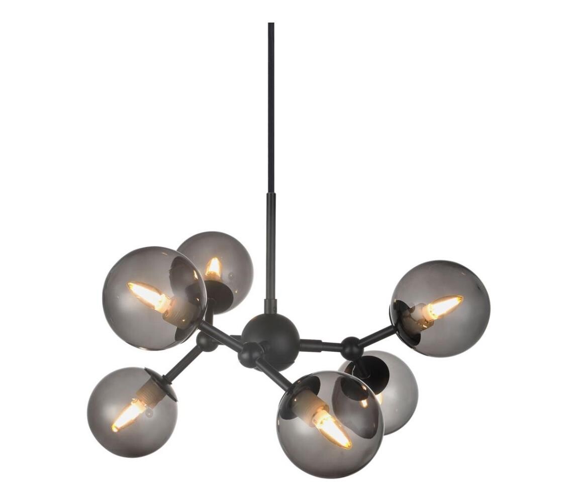 Halo Design 736553 - Lustr na lanku ATOM 6xG9/28W/230V pr. 45 cm černá/k. černá 736553