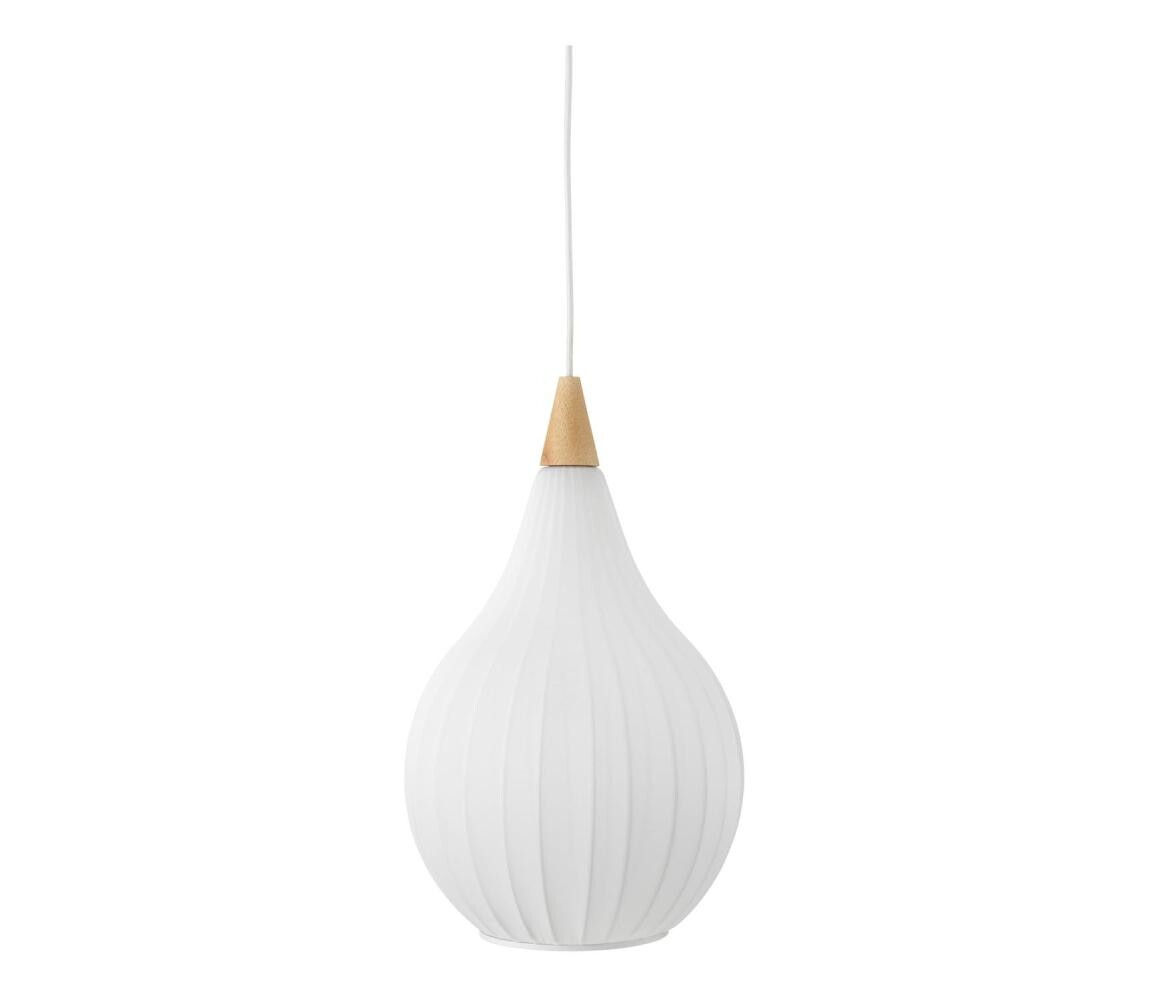 Halo Design 746262 - Lustr na lanku DROPS 1xE27/40W/230V pr. 30 cm bílá/dub 746262