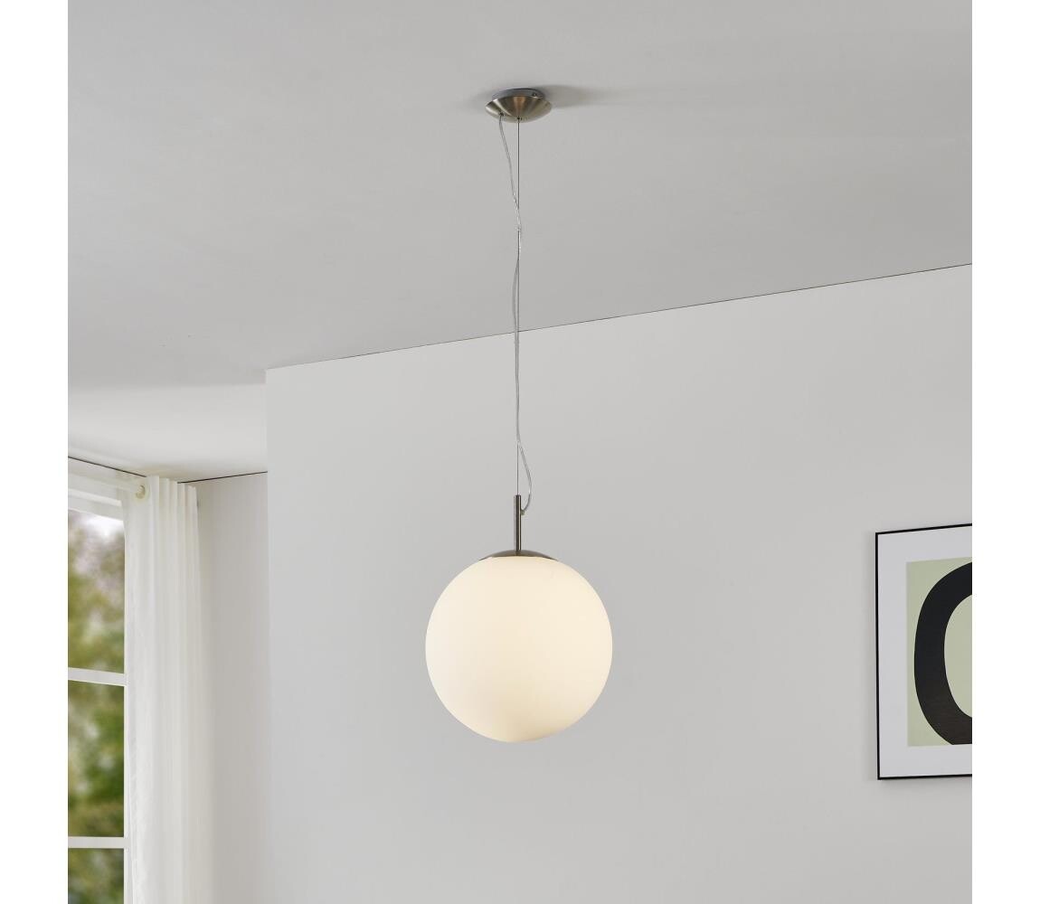 Eglo 63269 - Lustr na lanku PIEDALE 1xE27/60W/230V pr. 35 cm matný chrom 63269