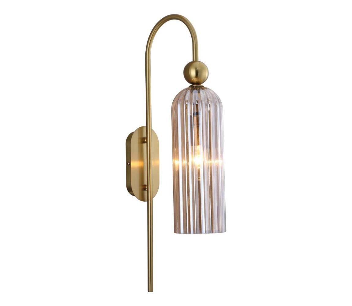 Light Prestige Nástěnná lampa PIEGA 1xE14/40W/230V mosaz/kouřová béžová LP-939/1W amber