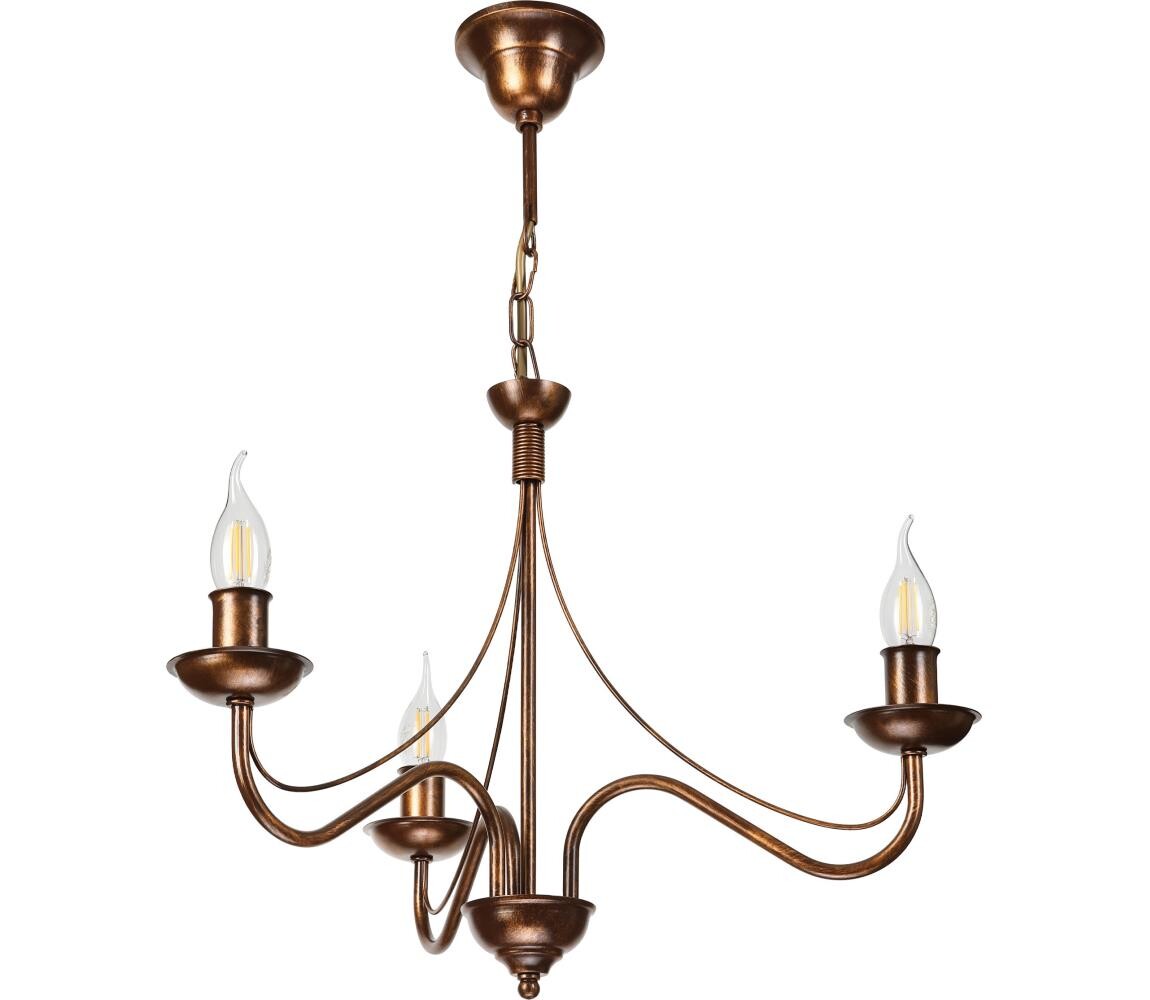 Lustr na řetězu ANTON 3xE14/15W/230V bronzová LM-3.294/BRĄZ