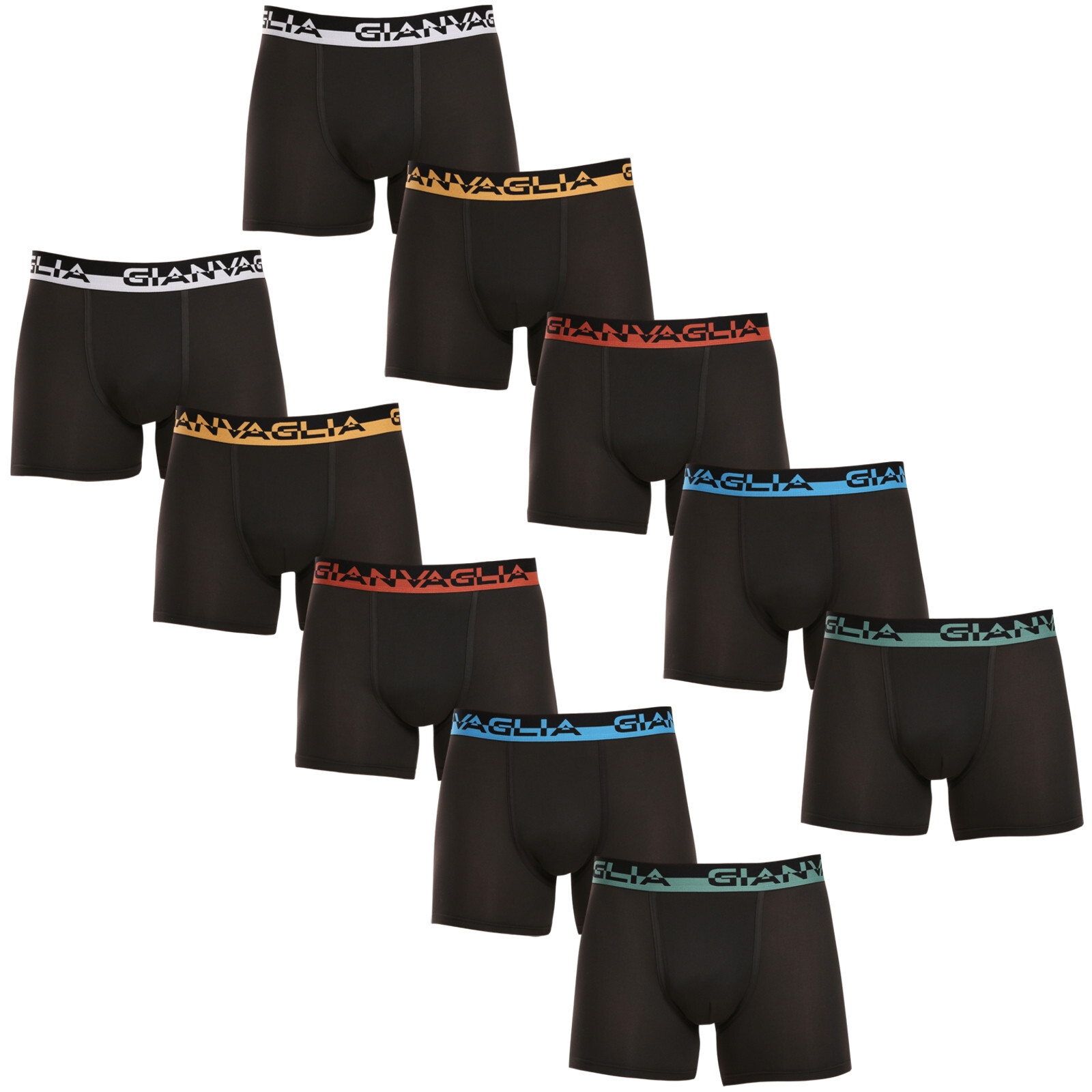 10PACK pánské boxerky Gianvaglia černé (GVG-5008-10) XXL, trenky / trenýrky