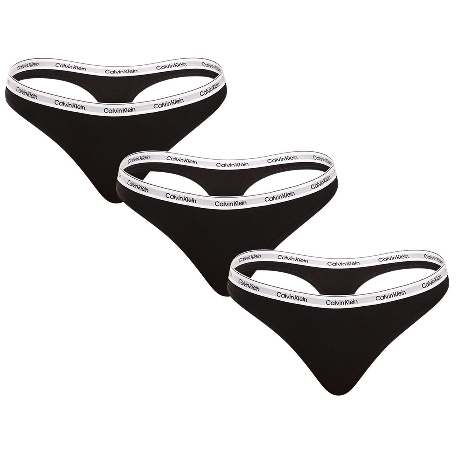 Poškozený obal - 3PACK dámská tanga Calvin Klein černé (QD5209E-UB1) XL