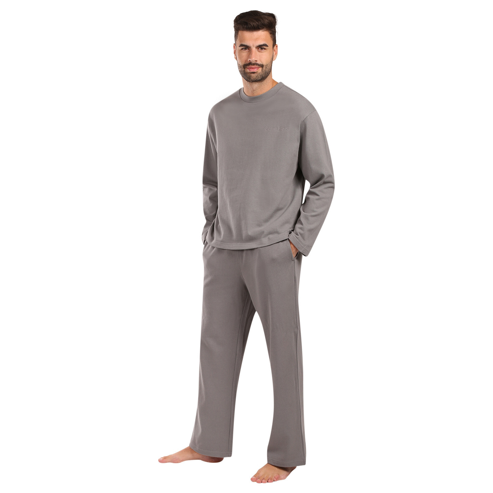 Poškozený obal - Pánské pyžamo Calvin Klein šedé (NM2951-PR8) L