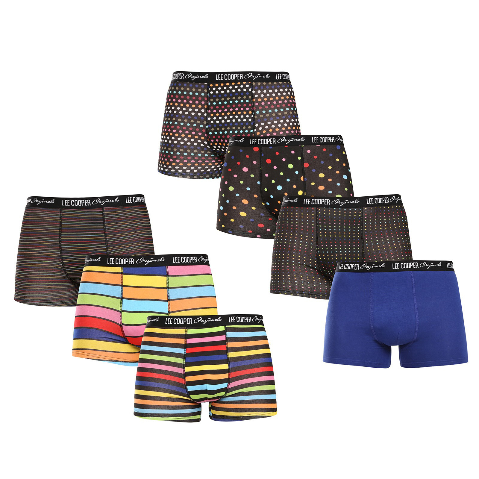 Poškozený obal - 7PACK pánské boxerky Lee Cooper vícebarevné (PO41015-mix) 3XL, trenky / trenýrky