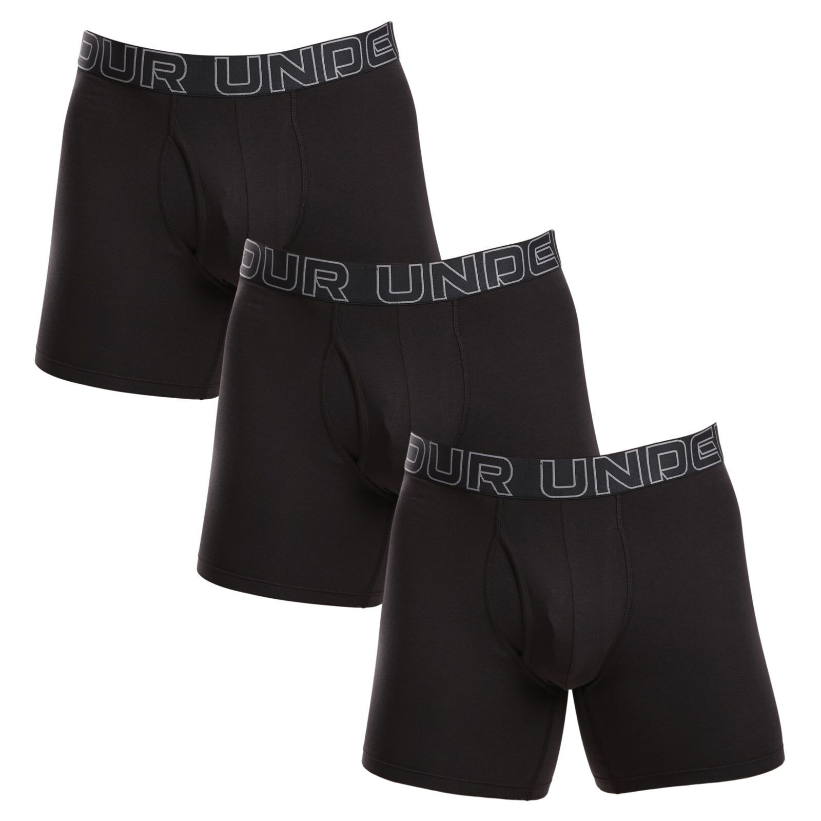 Poškozený obal - 3PACK pánské boxerky Under Armour černé (1383889 001) L, trenky / trenýrky