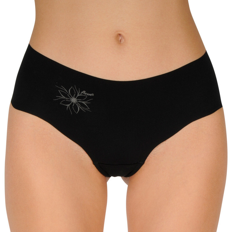 Poškozený obal - Dámské kalhotky Emili černé (Flower) S
