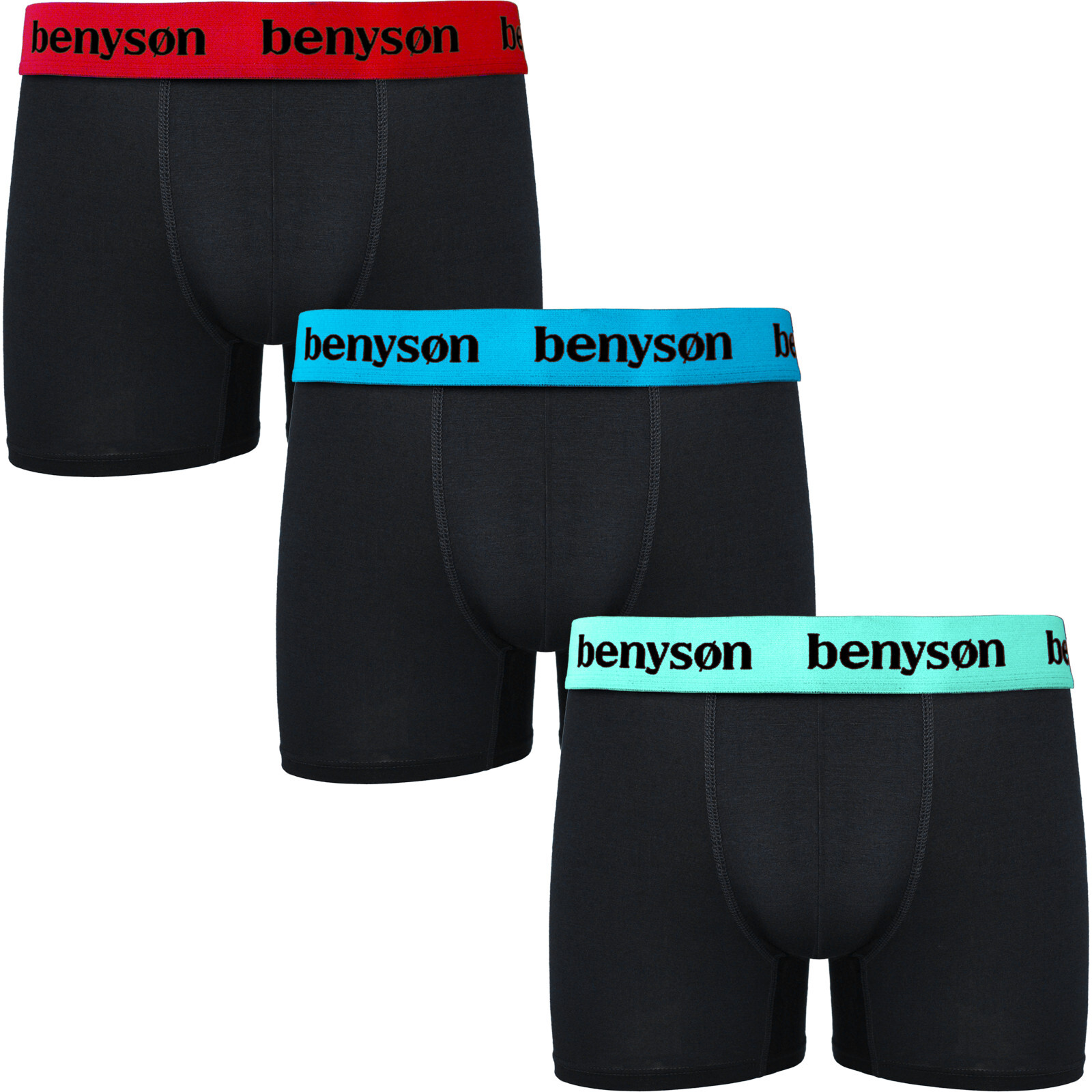 Poškozený obal - 3PACK pánské boxerky Benysøn bambusové černé (BENY-7012) L, trenky / trenýrky