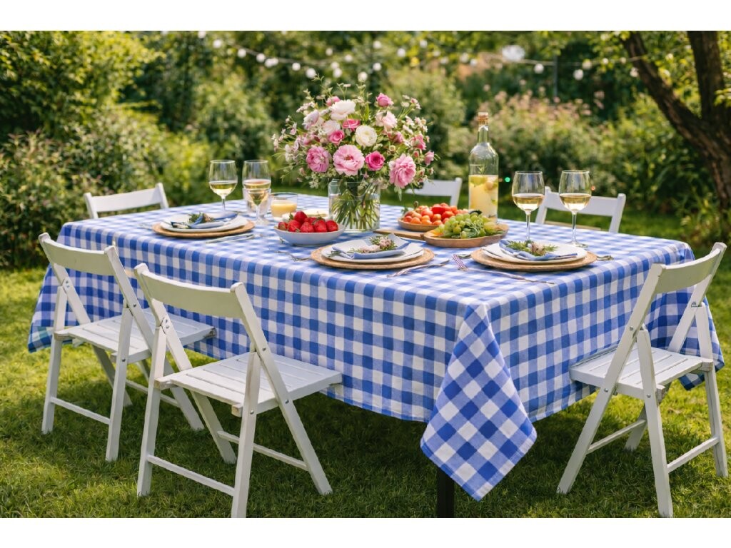 Bavlněný ubrus 150x250 cm WOW Spring - Spring Azurite