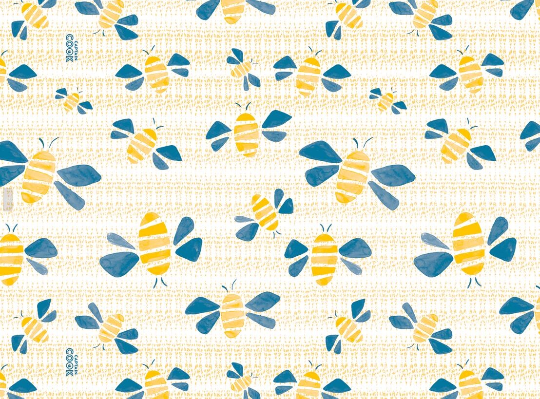 PVC ubrus 140x220 cm Captain Cook - Let it Bee Mosaic Blue