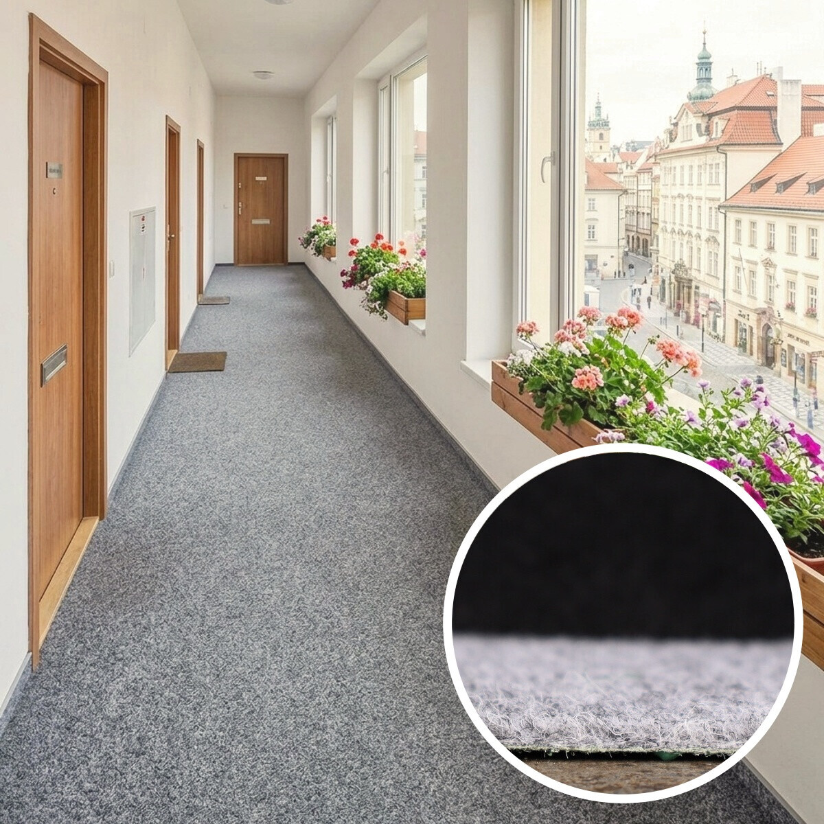 AKCE: 100x250 cm Umělá tráva Wembley šedá, šíře, šedá, nopy, chodba / předsíň, Betap