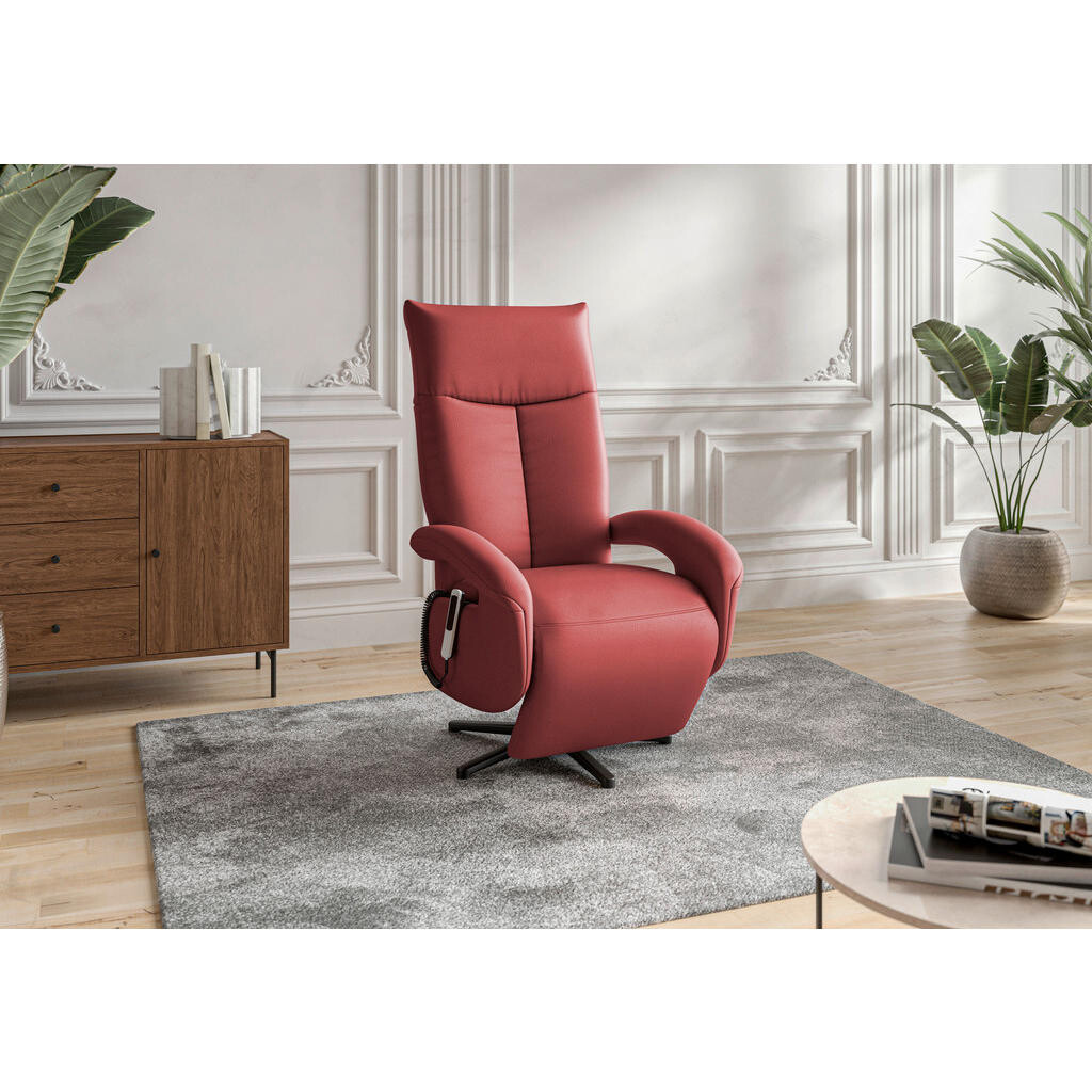 Sit & More KŘESLO, kůže, červená