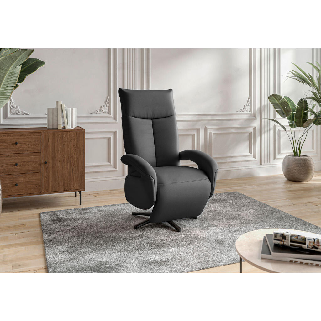 Sit & More KŘESLO, kůže, černá