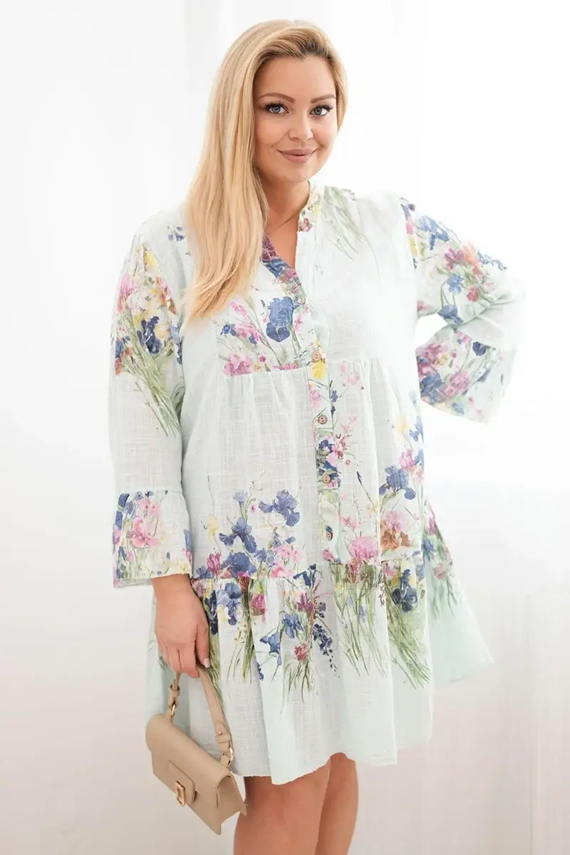 Kesi Włoski dámské plus size šaty s květinovým vzorem