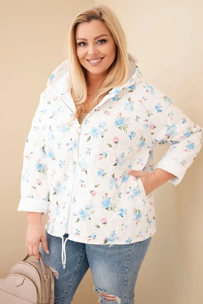 Dámská jarní bunda s květinovým vzorem