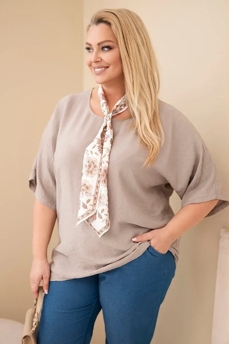 Dámská plus size halenka s šátkem