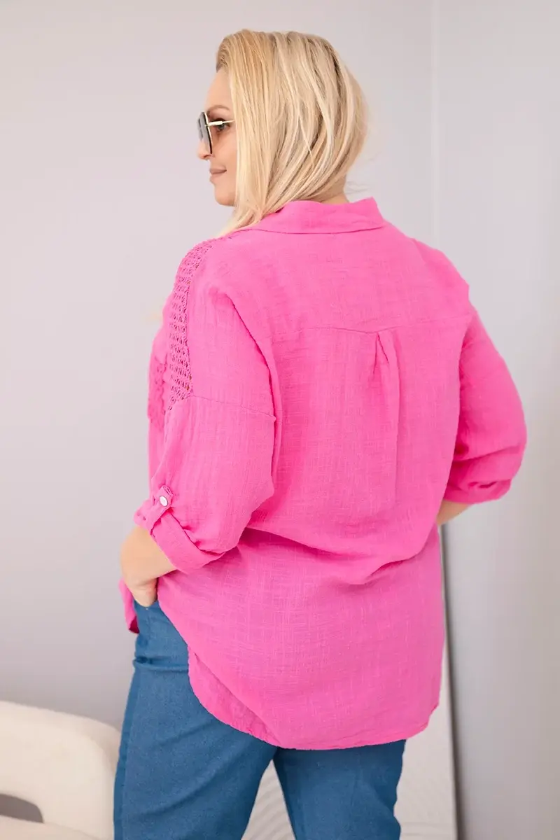 Kesi Włoski dámská košile s krajkovými vsadkami