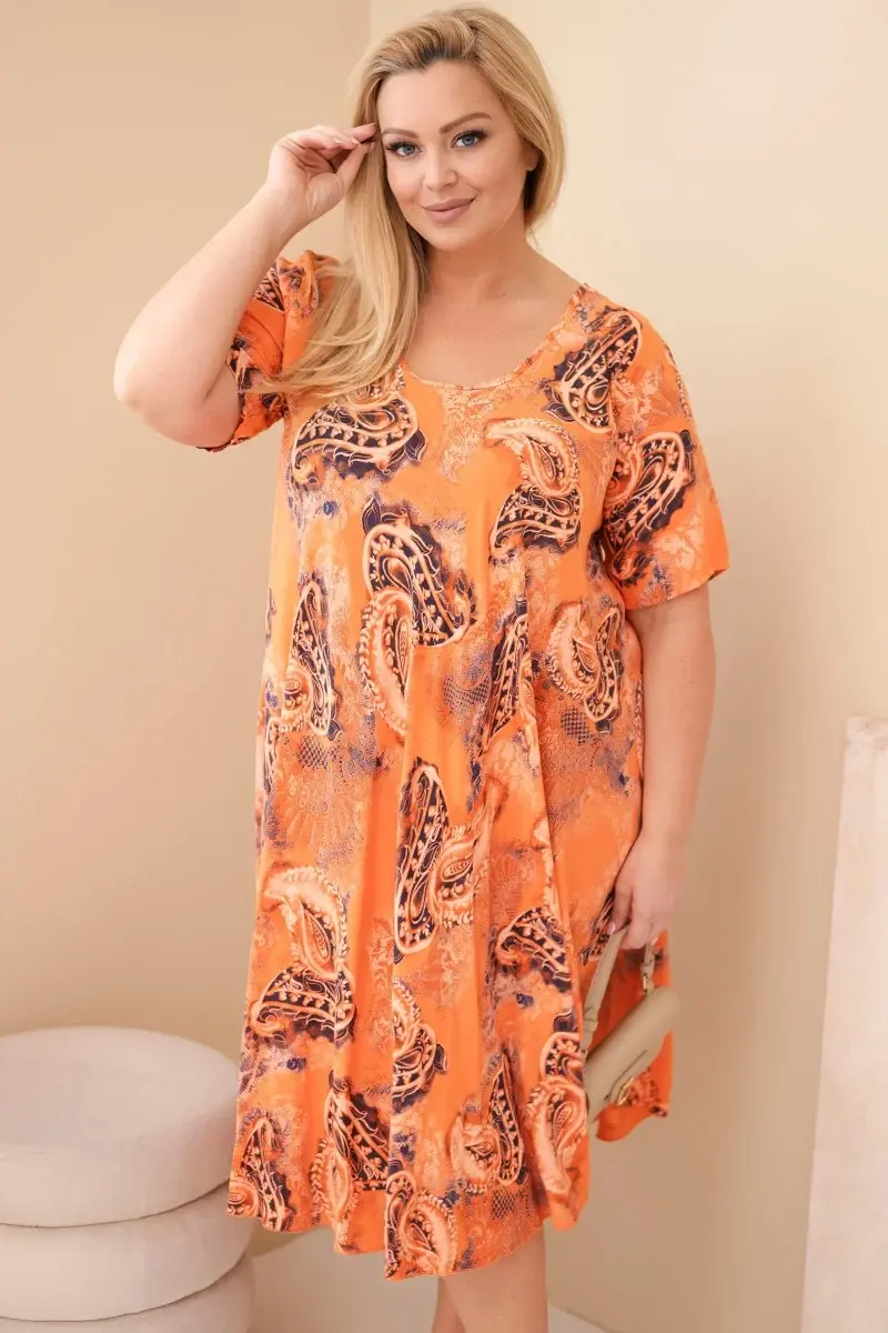Kesi Plus Size šaty s paisley vzorem