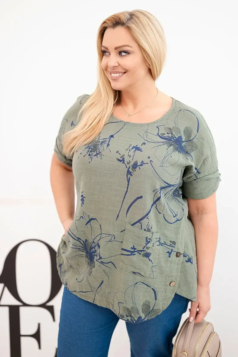 Plus size halenka Kesi Włoski s kapsou