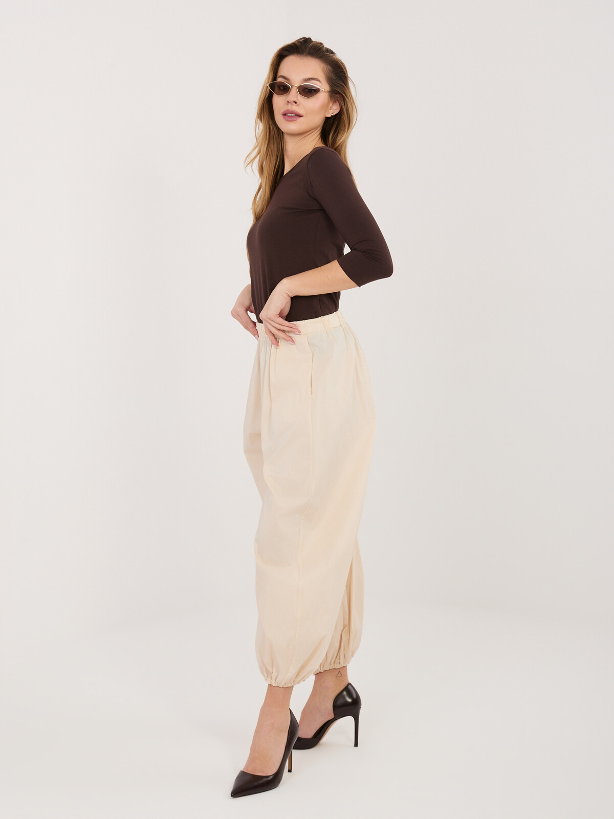 Světlé béžové kalhoty Parachute RUE PARIS