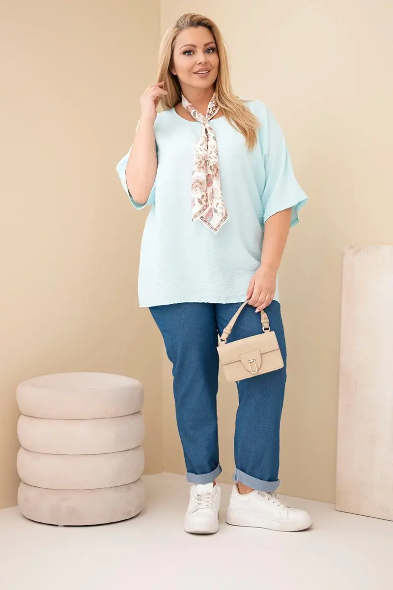 Kesi Włoski dámská viskózní halenka s krátkými rukávy