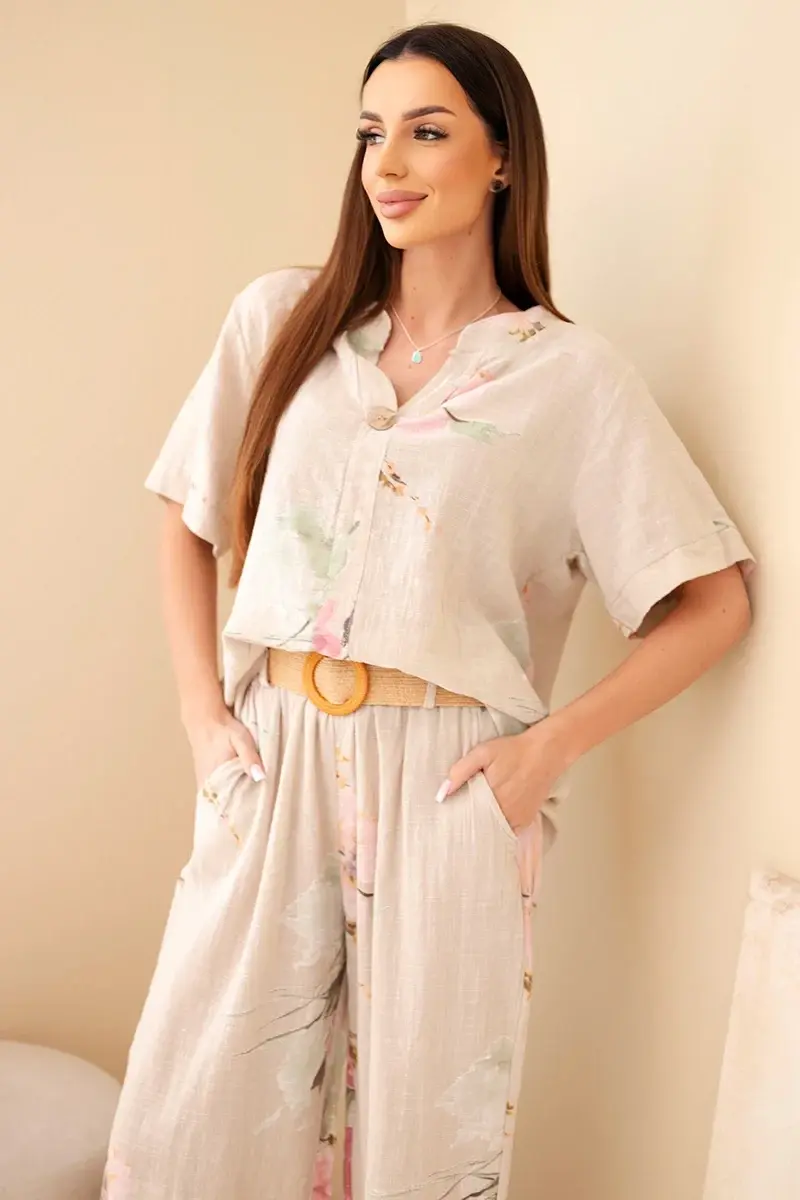 Dámský bavlněný komplet s krátkými rukávy