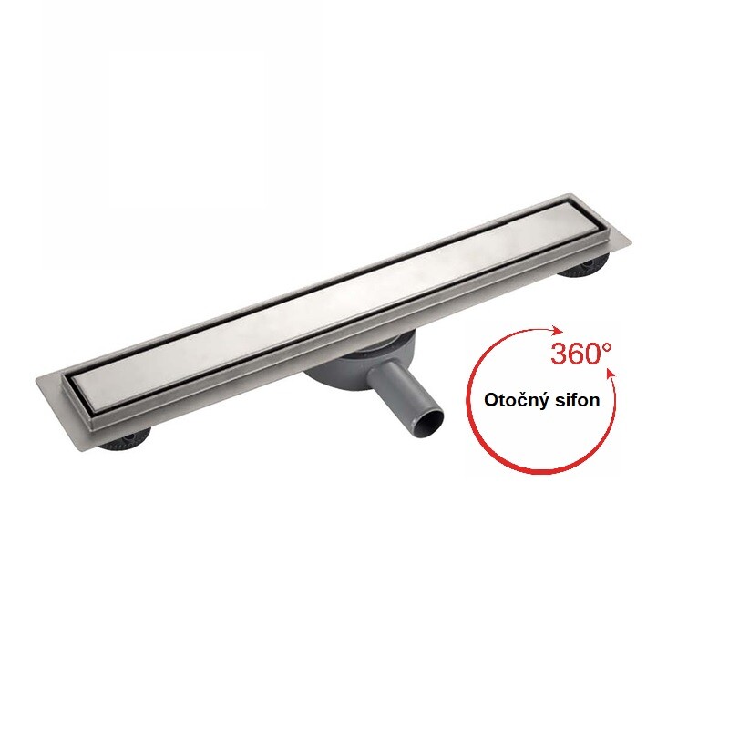 Smart product Rotating Drain 600 odtokový sprchový kanálek nerez otočný sifon 360° - 600 mm  - s možností hladkého roštu; nebo pro dlažbu 60 cm