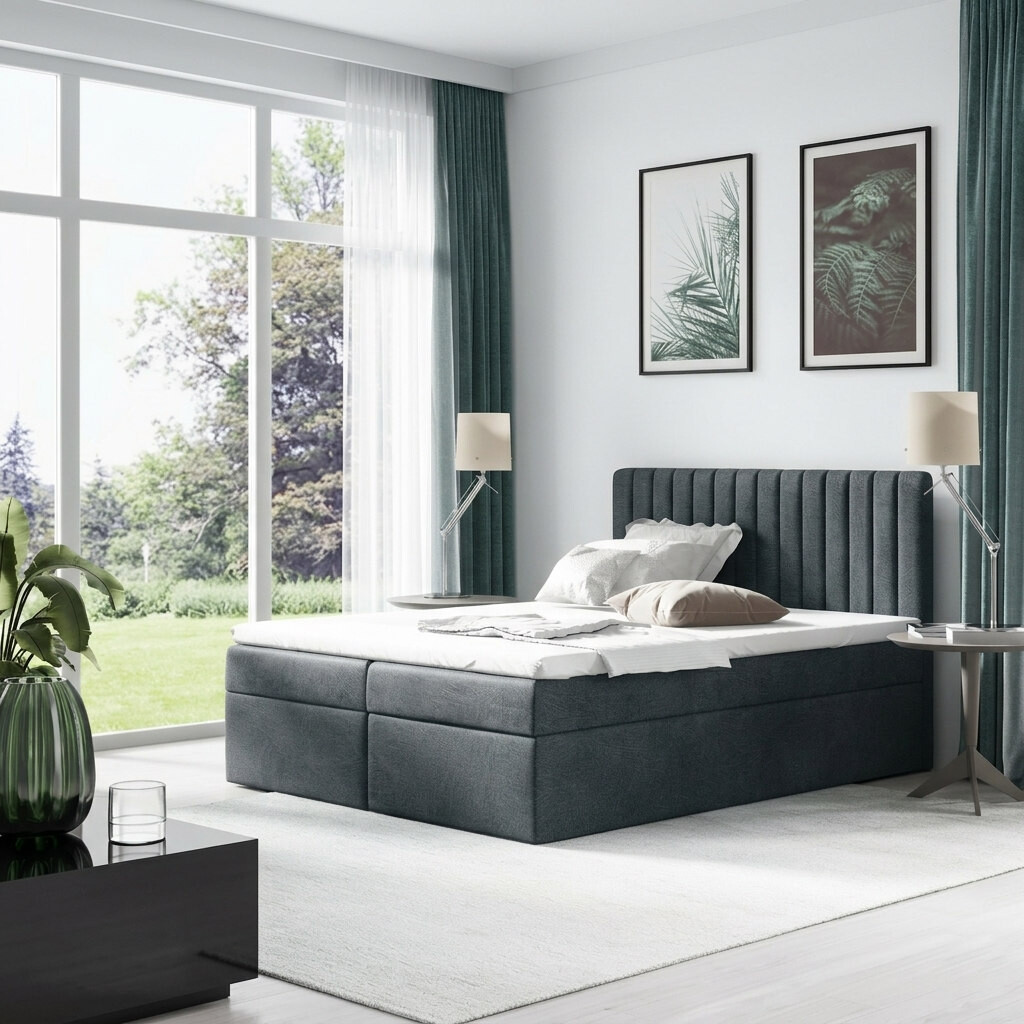 Eka Kontinentální čalouněná postel CONDOR 160x200 cm, látka Castel97