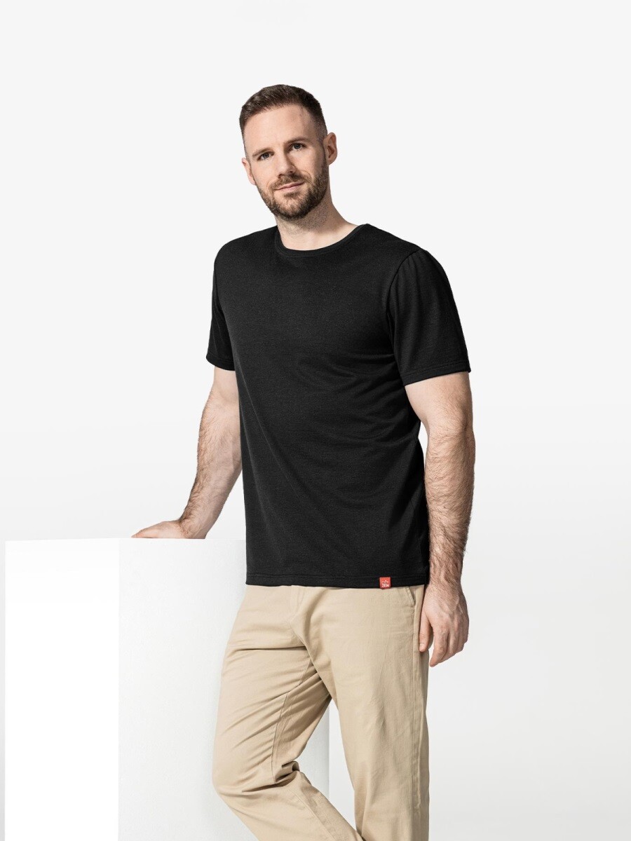 Pánské merino tričko cityzen coro černá m