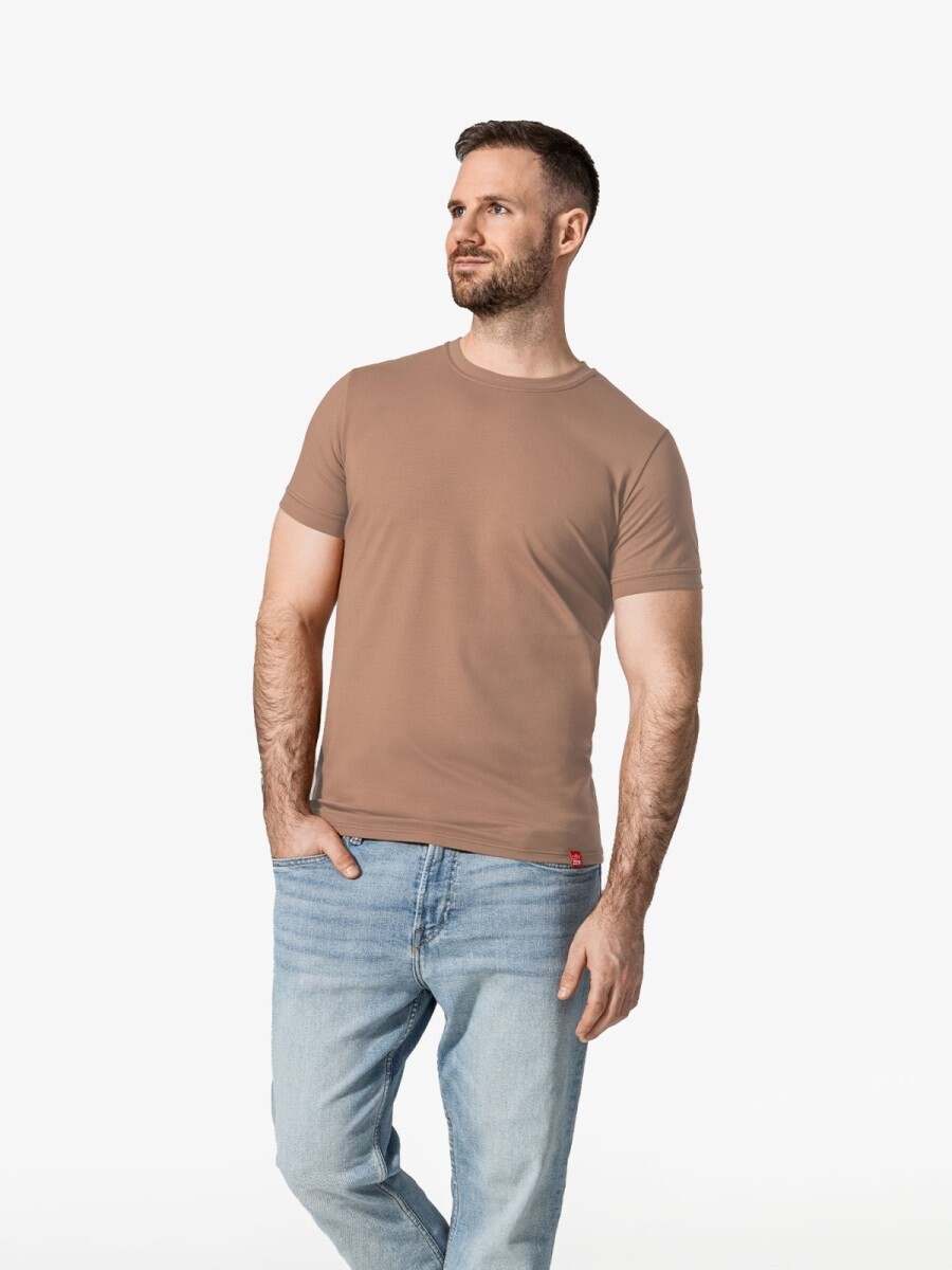 Pánské tričko slim fit cityzen davos béžová s