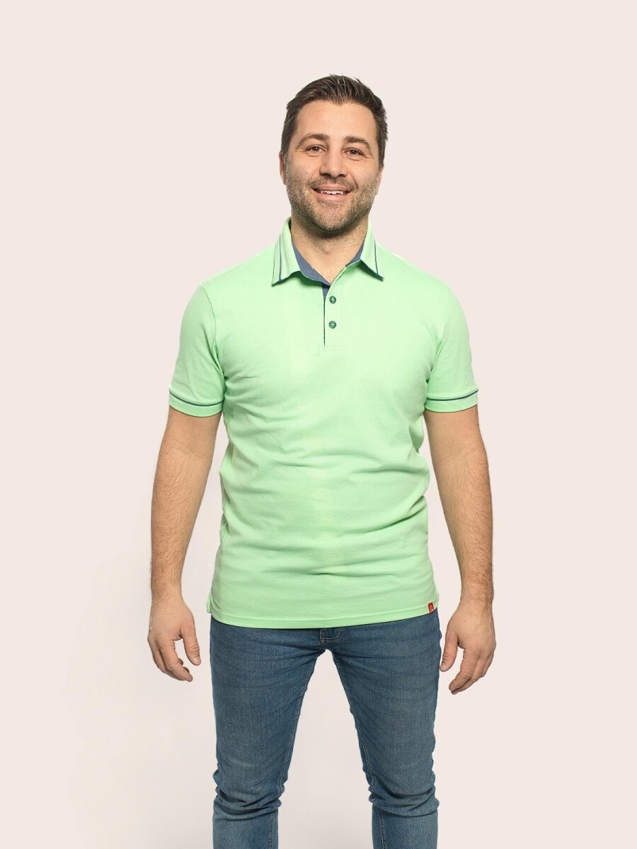 Pánská polokošile cityzen sparks limetková/modrá m