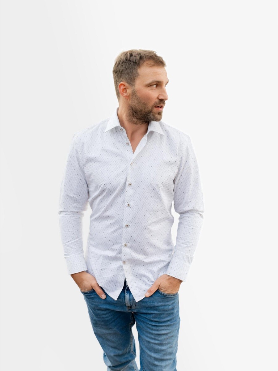 Pánská košile regular cityzen bern bílá se vzorem 40