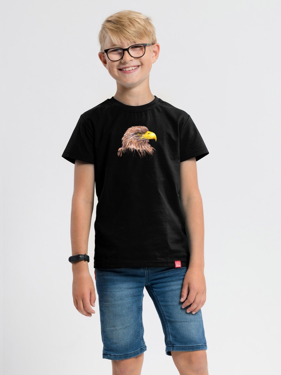 Dětské tričko cityzen matyáš s potiskem jelínek orel černá 128-134