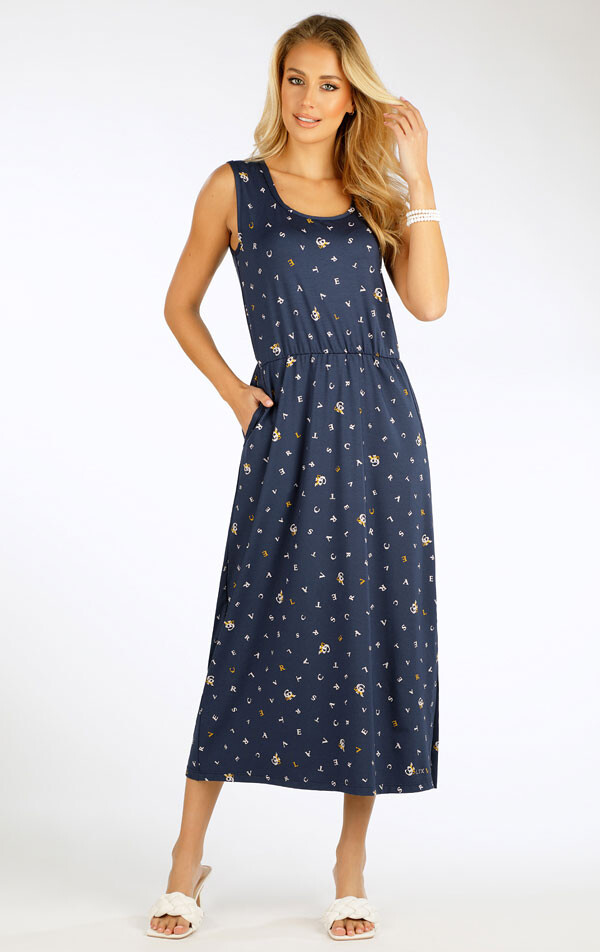 Šaty dámské dlouhé bez rukávu 5g060 litex s