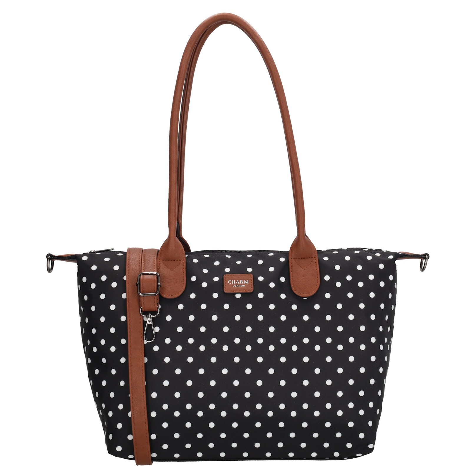 Shopper kabelka Charm London Buckingham - 15,5L - černá s puntíky