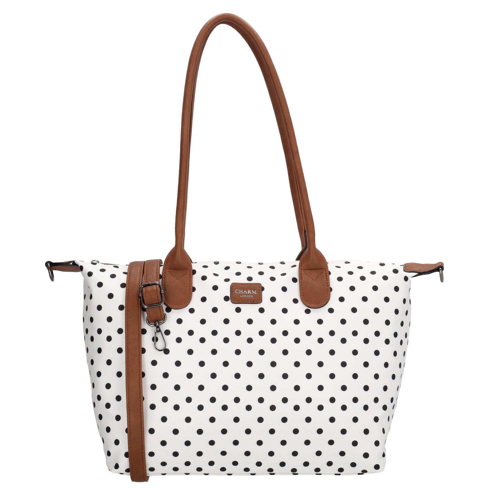 Shopper kabelka Charm London Buckingham - 15,5L - bílá s puntíky