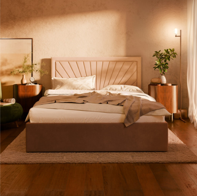 Manželská postel VASTO Velvet 160×200 cm hnědá