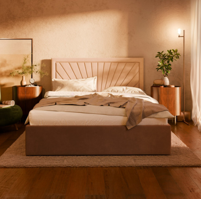 Manželská postel VASTO Velvet 160×200 cm tmavě modrá