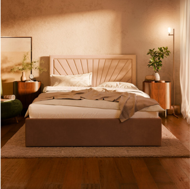 Manželská postel VASTO Velvet 160×200 cm modrá