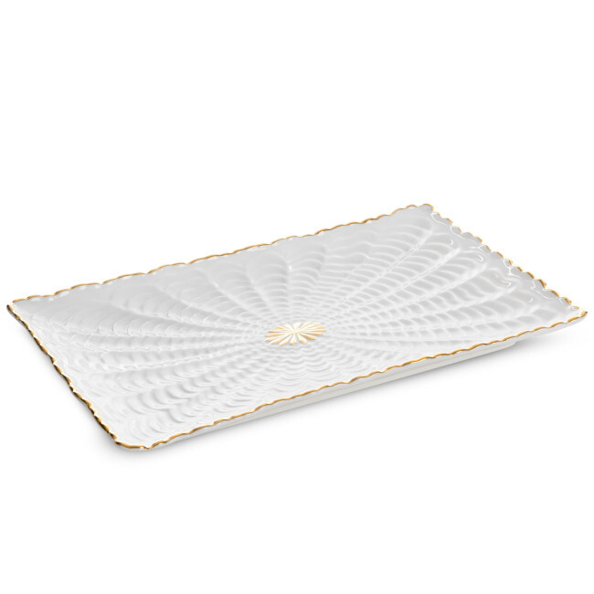 Dekorativní podnos GAIA 01 krémový / zlatý