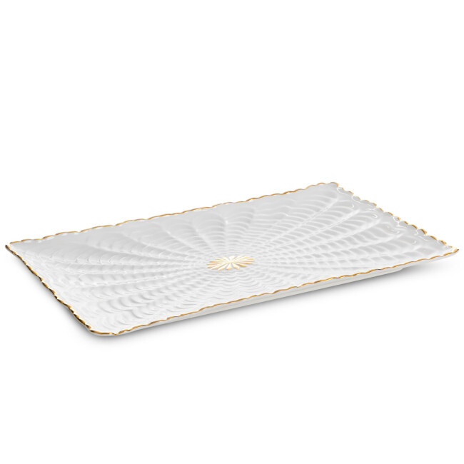 Dekorativní podnos GAIA 02 krémový / zlatý
